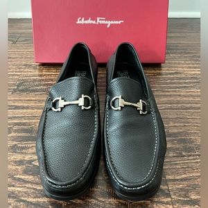 Salvatore Ferragamo Size 13D Black Leather Loafers